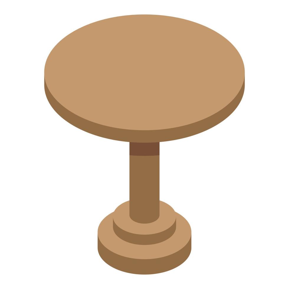 icono de mesa de jardín redonda, estilo isométrico vector