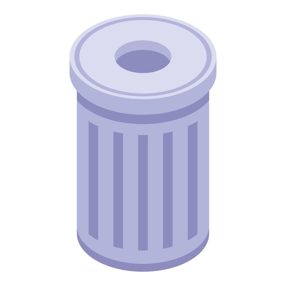 Subway garbage bin icon, isometric style vector