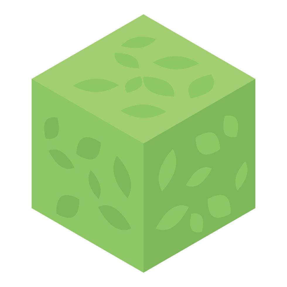 Cube bush icon, isometric style vector
