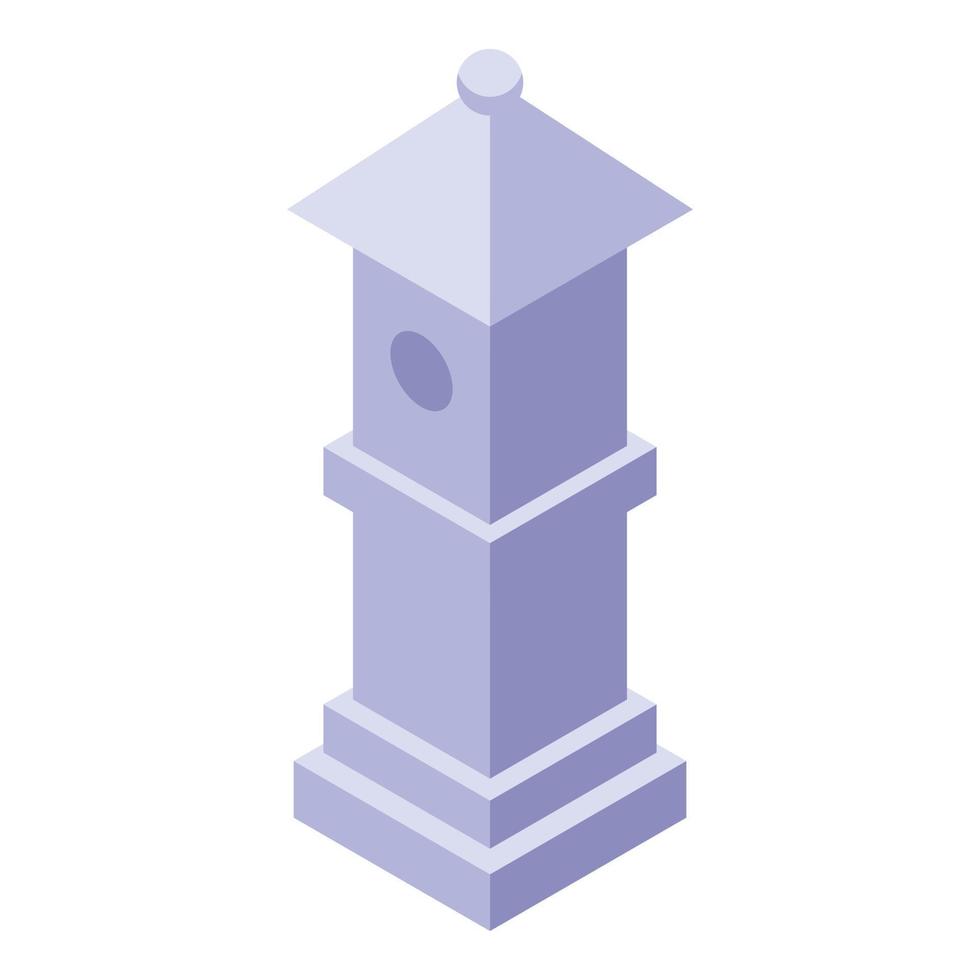 Garden pillar icon, isometric style vector