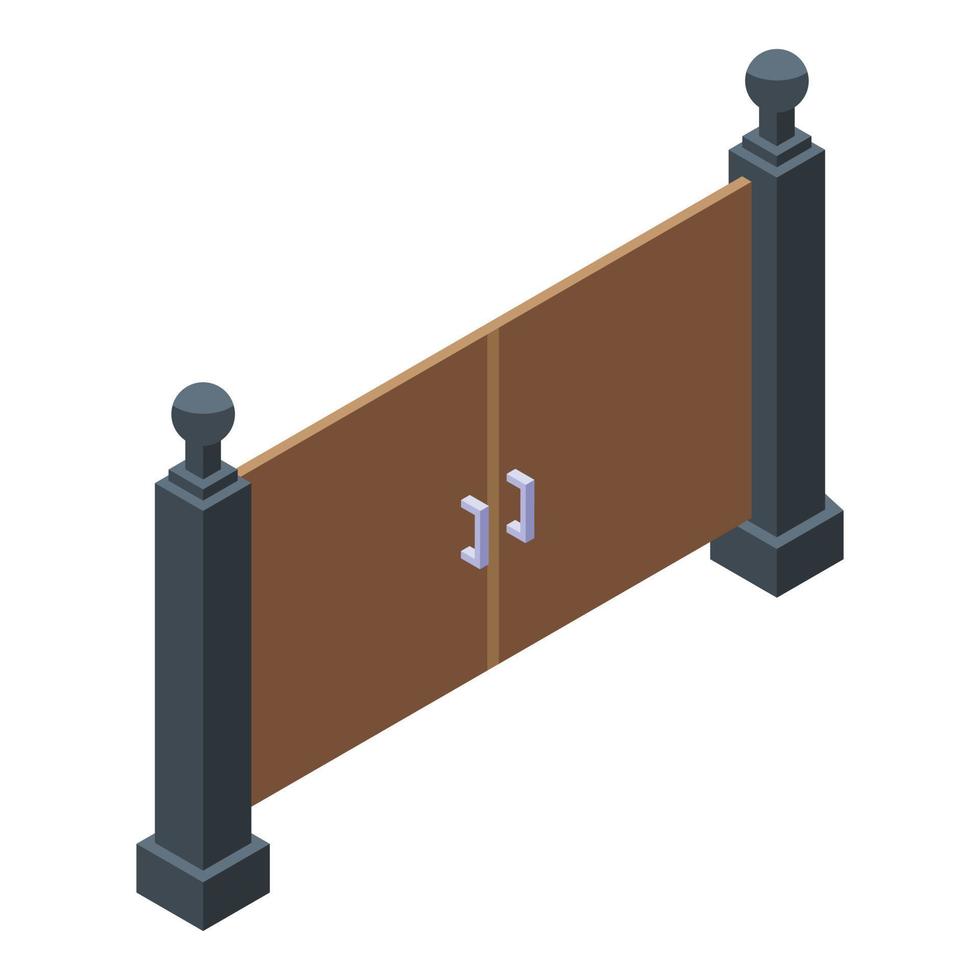 Gate home icon, isometric style vector