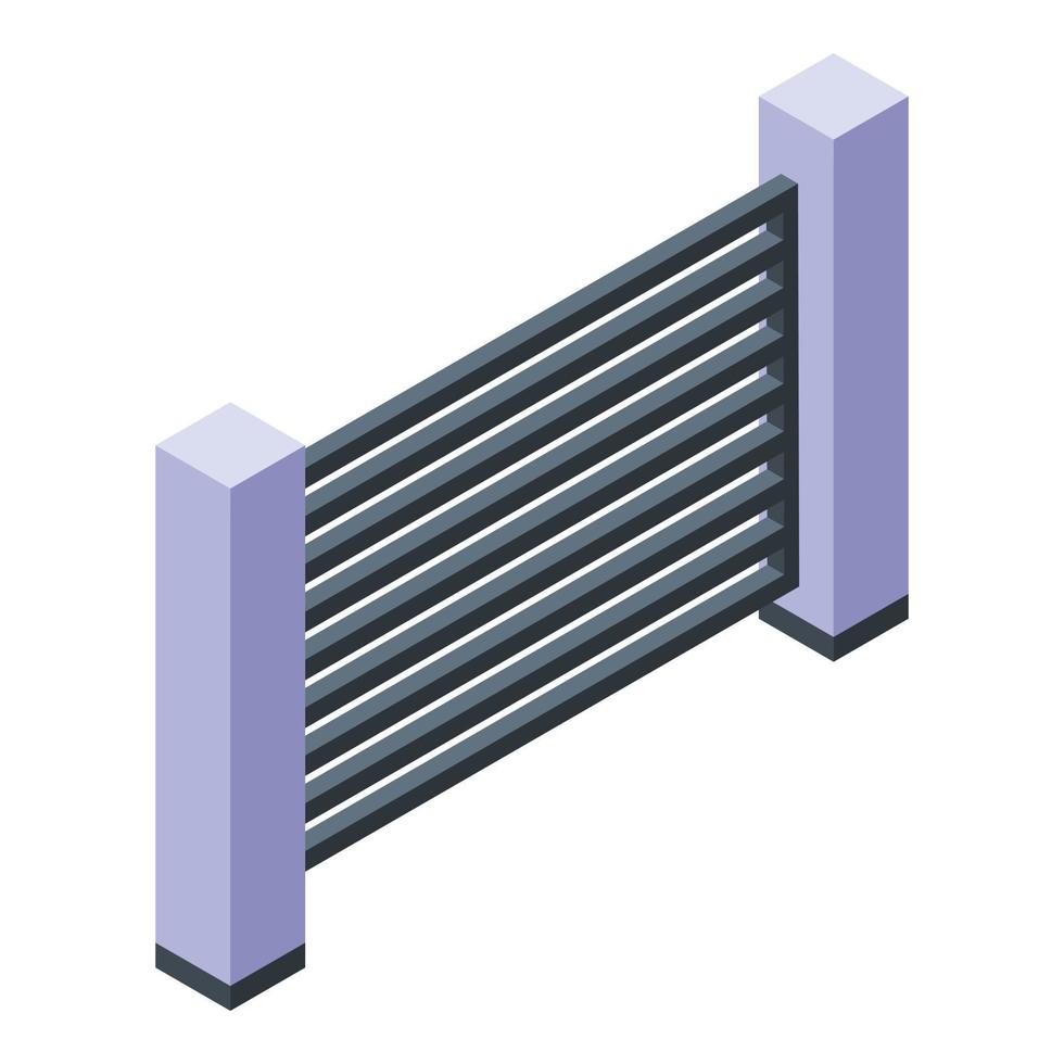 Garden fence icon, isometric style vector