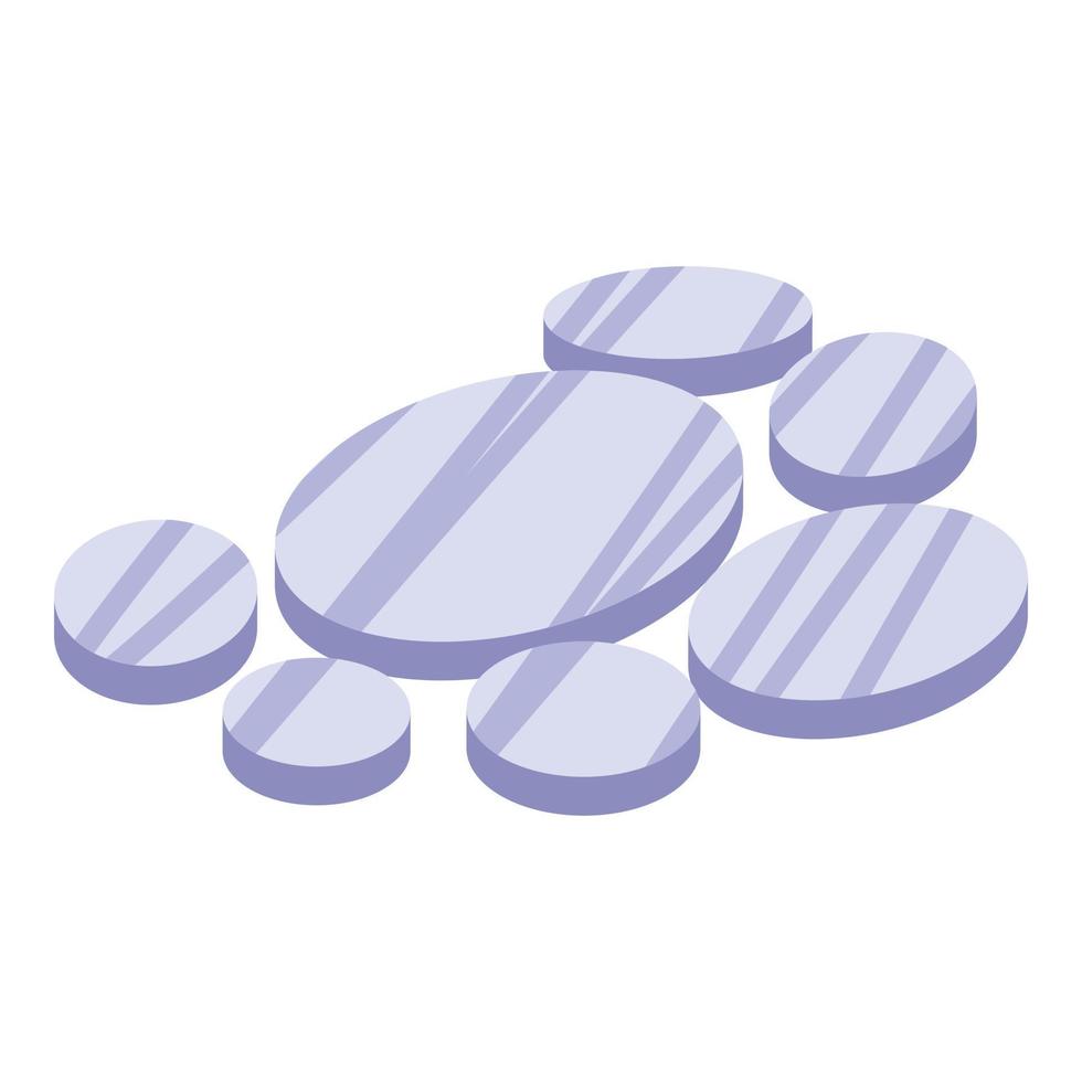 Decorative gravel icon, isometric style vector