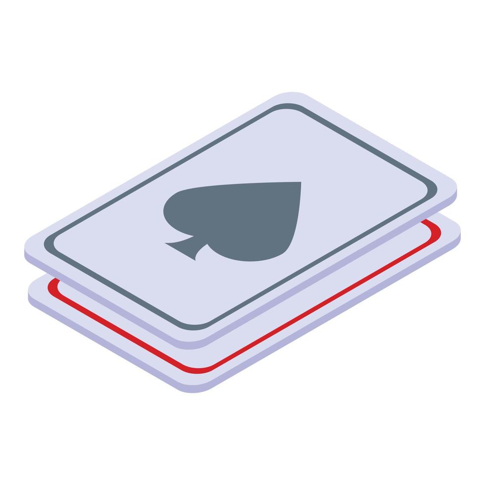 Magic play cards icon, isometric style vector