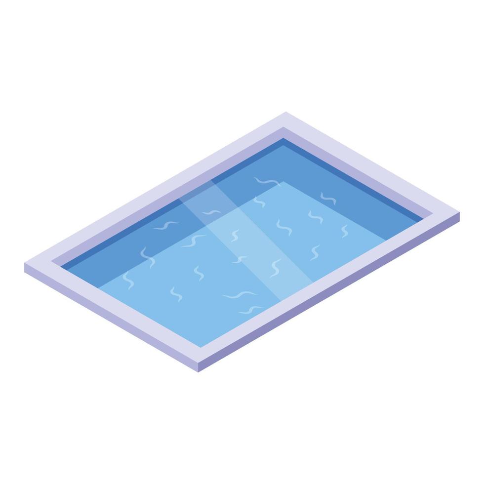 icono de piscina de jardín, estilo isométrico vector