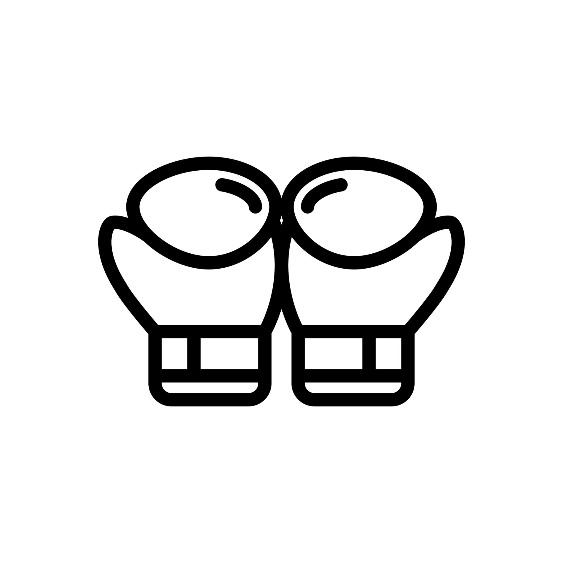Boxing gloves icon. Sports equipment design illustration