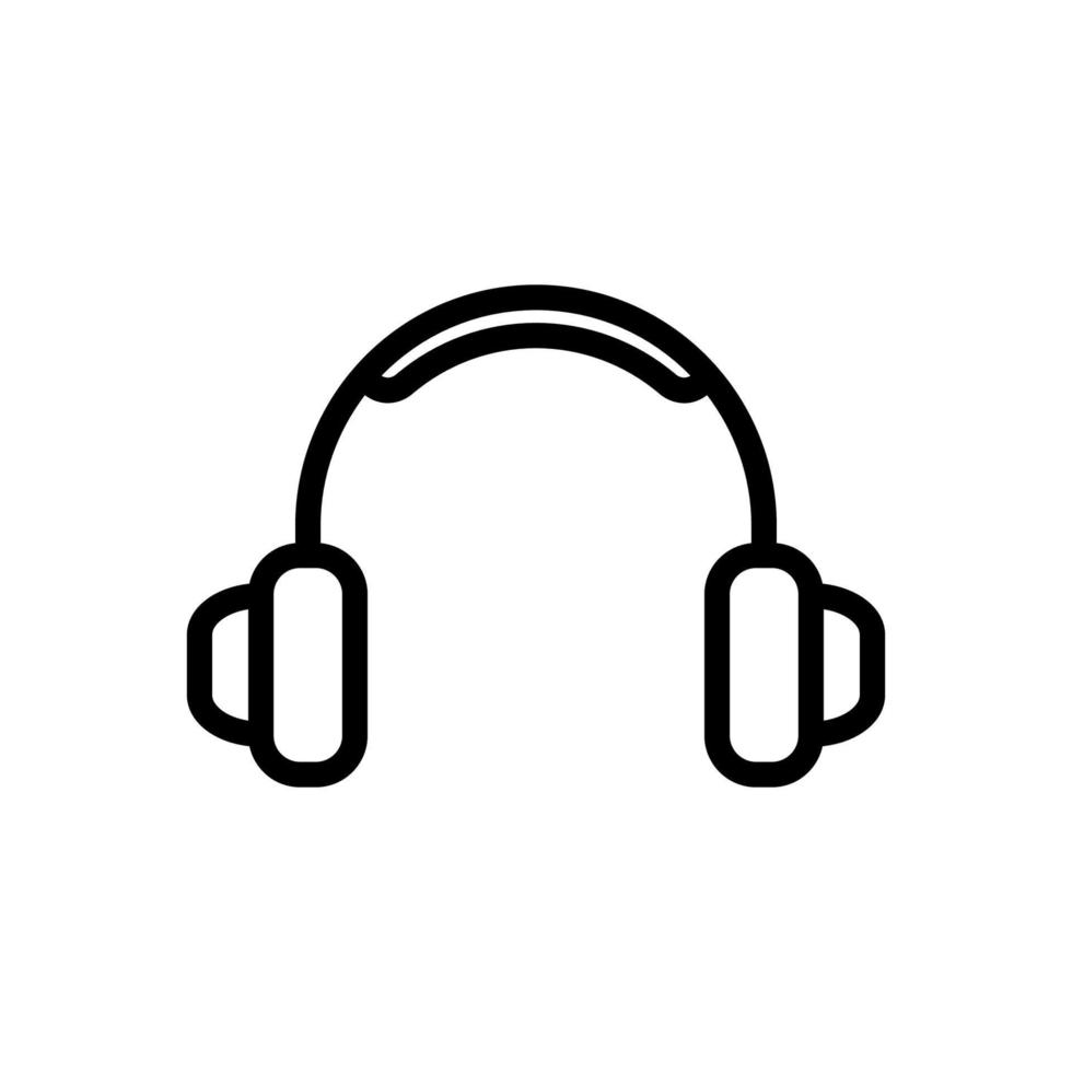 icono de auriculares de contorno. ilustración del icono del equipo musical. el diseño del icono de los auriculares es adecuado para diseñadores de aplicaciones, desarrolladores de sitios web y diseñadores gráficos. vector