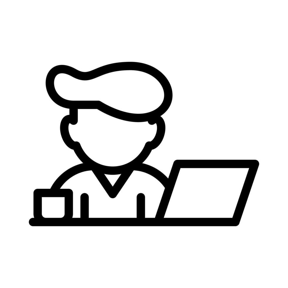 Vector freelancer for current era profession. Freelancer icon suitable for application, website developer, graphic designer needs on white background.