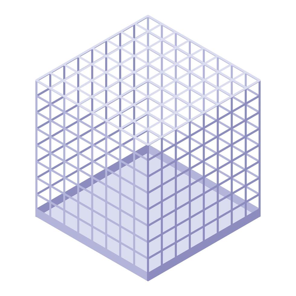 Wizard steel cage icon, isometric style vector