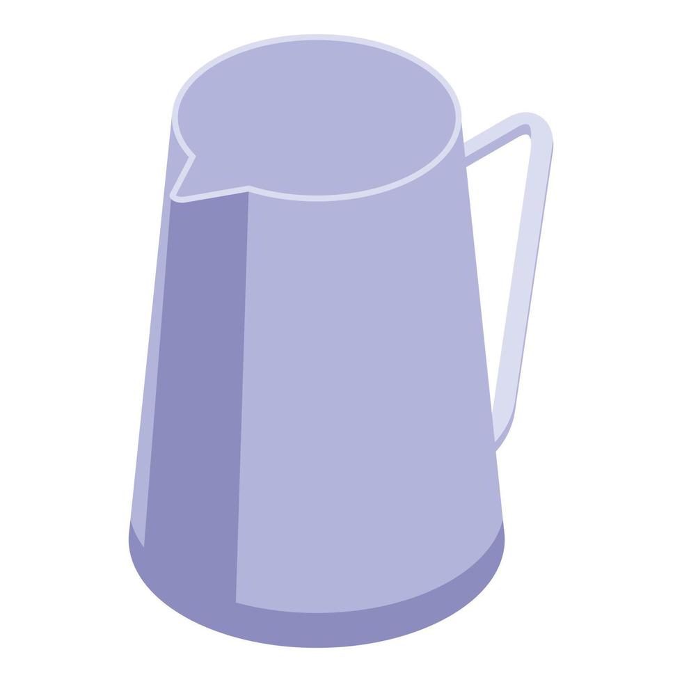Steel coffee jug icon, isometric style vector