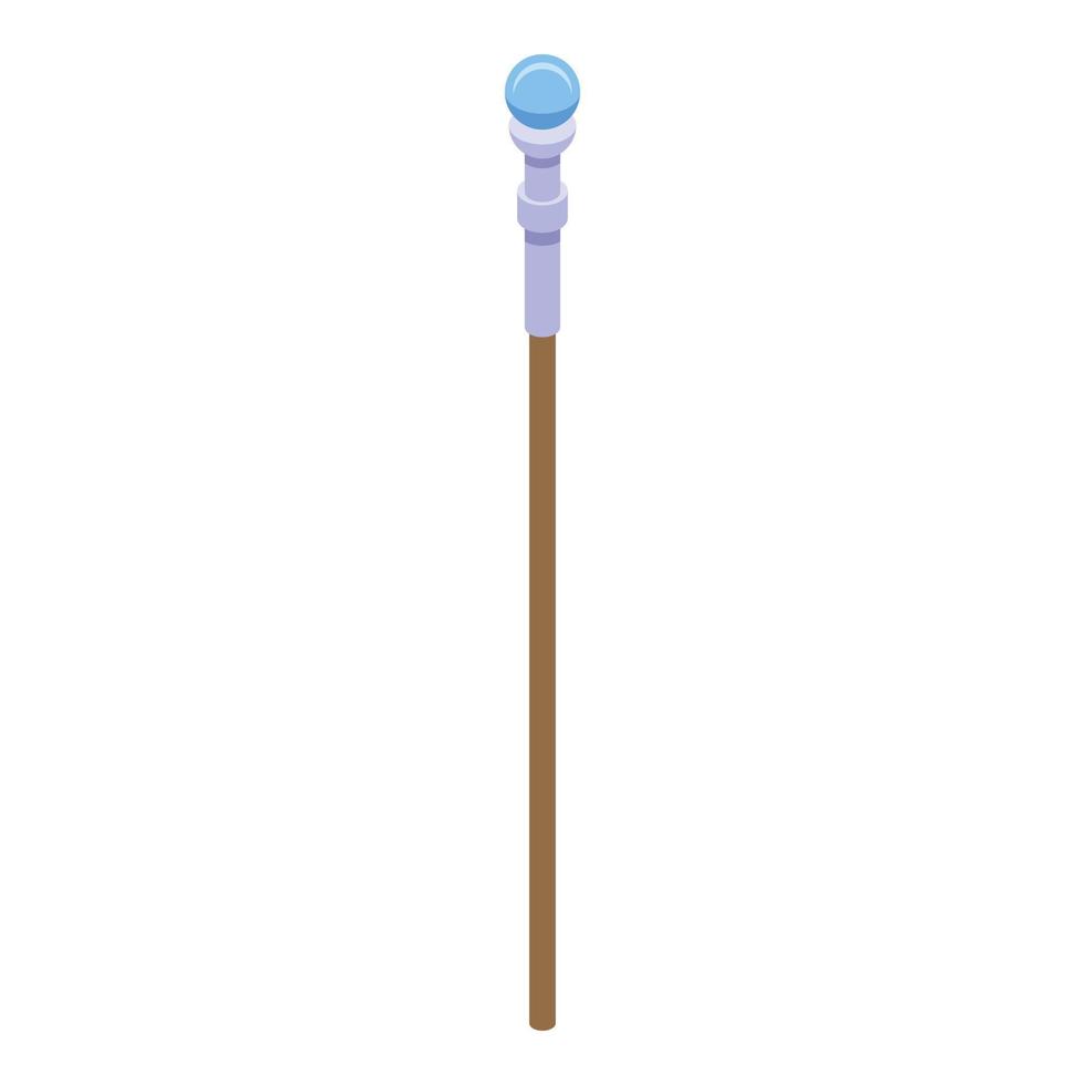 Wizard stick icon, isometric style vector