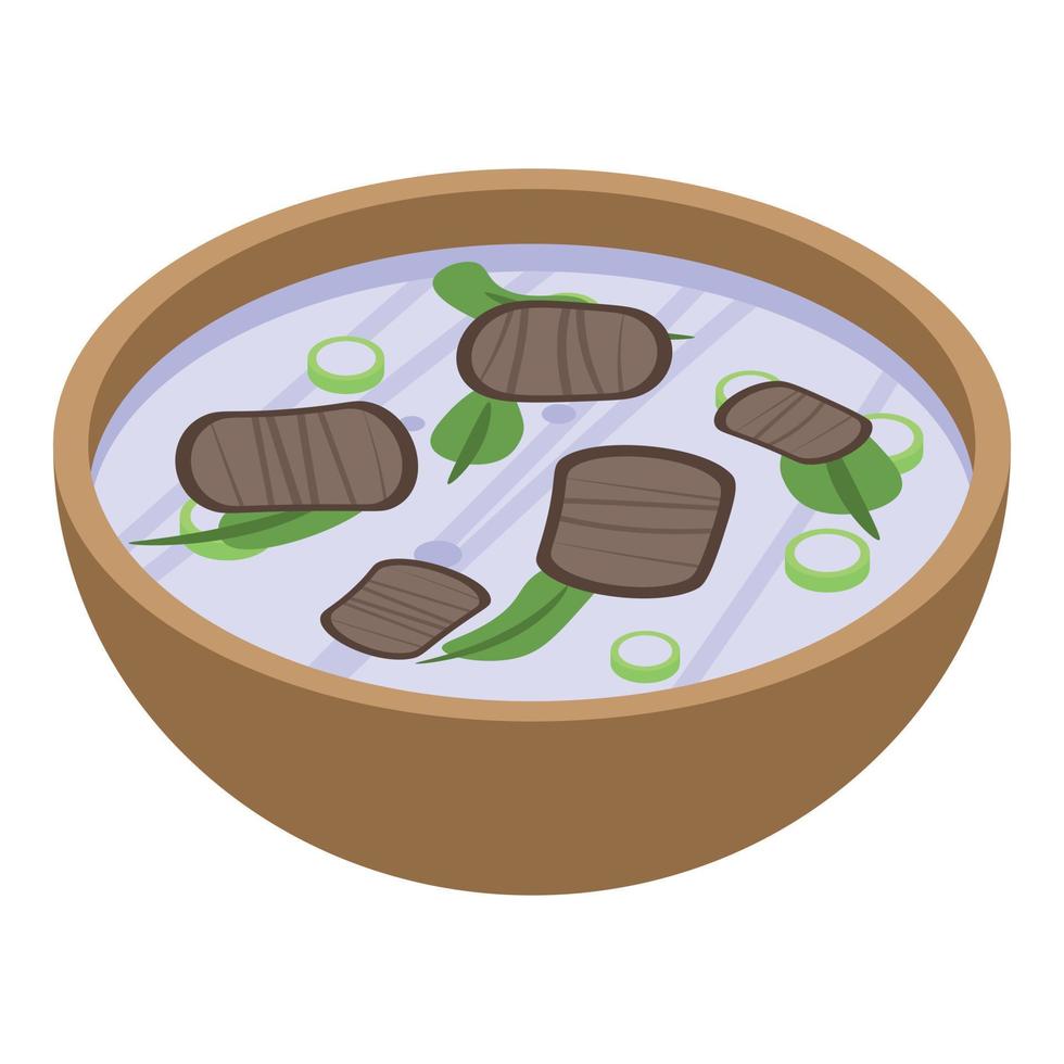 Thai dinner soup icon, isometric style vector