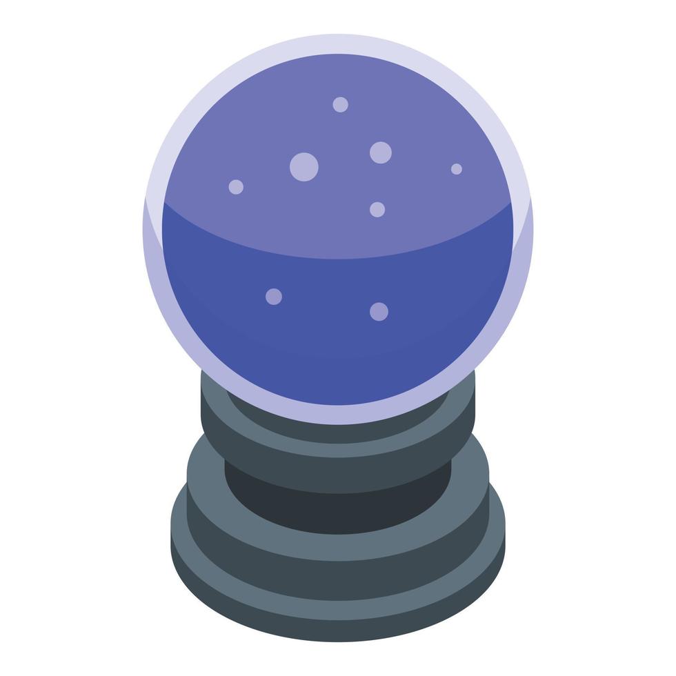 Magic glass ball icon, isometric style vector