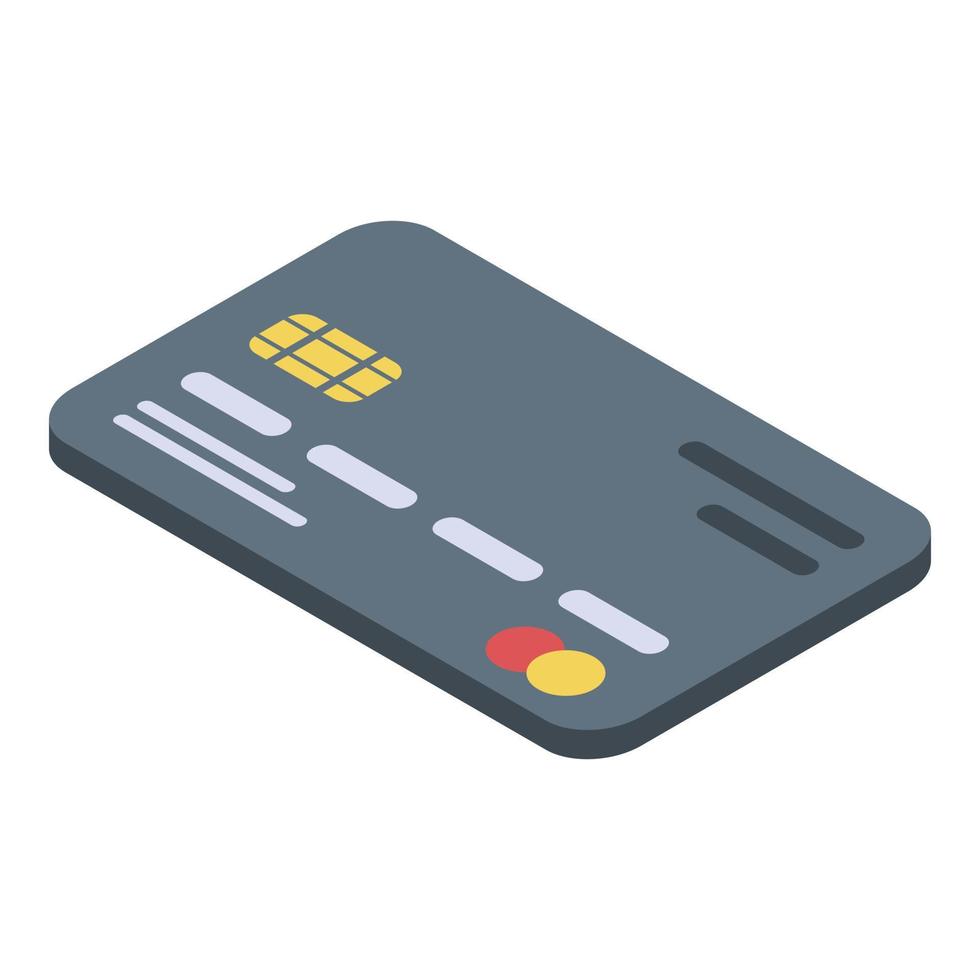 Credit card icon, isometric style vector