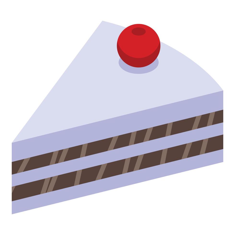 Piece of cake icon, isometric style vector