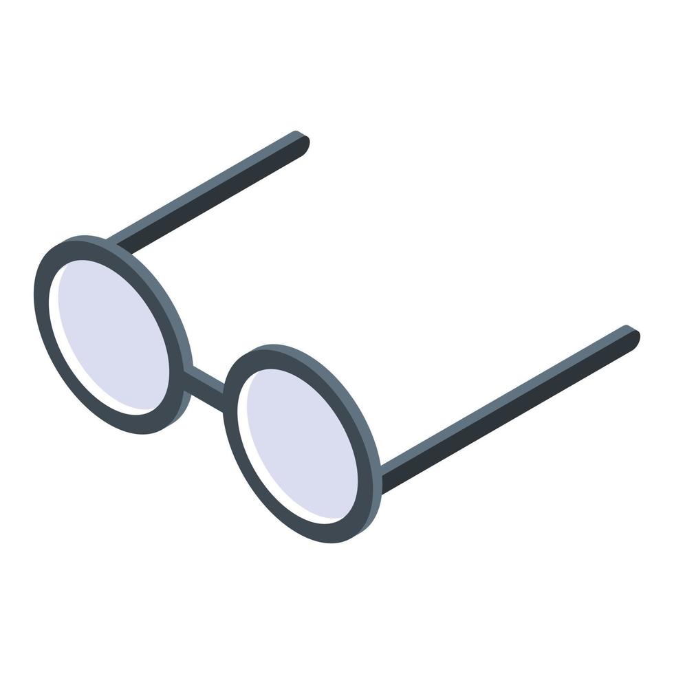 Wizard round eyeglasses icon, isometric style vector