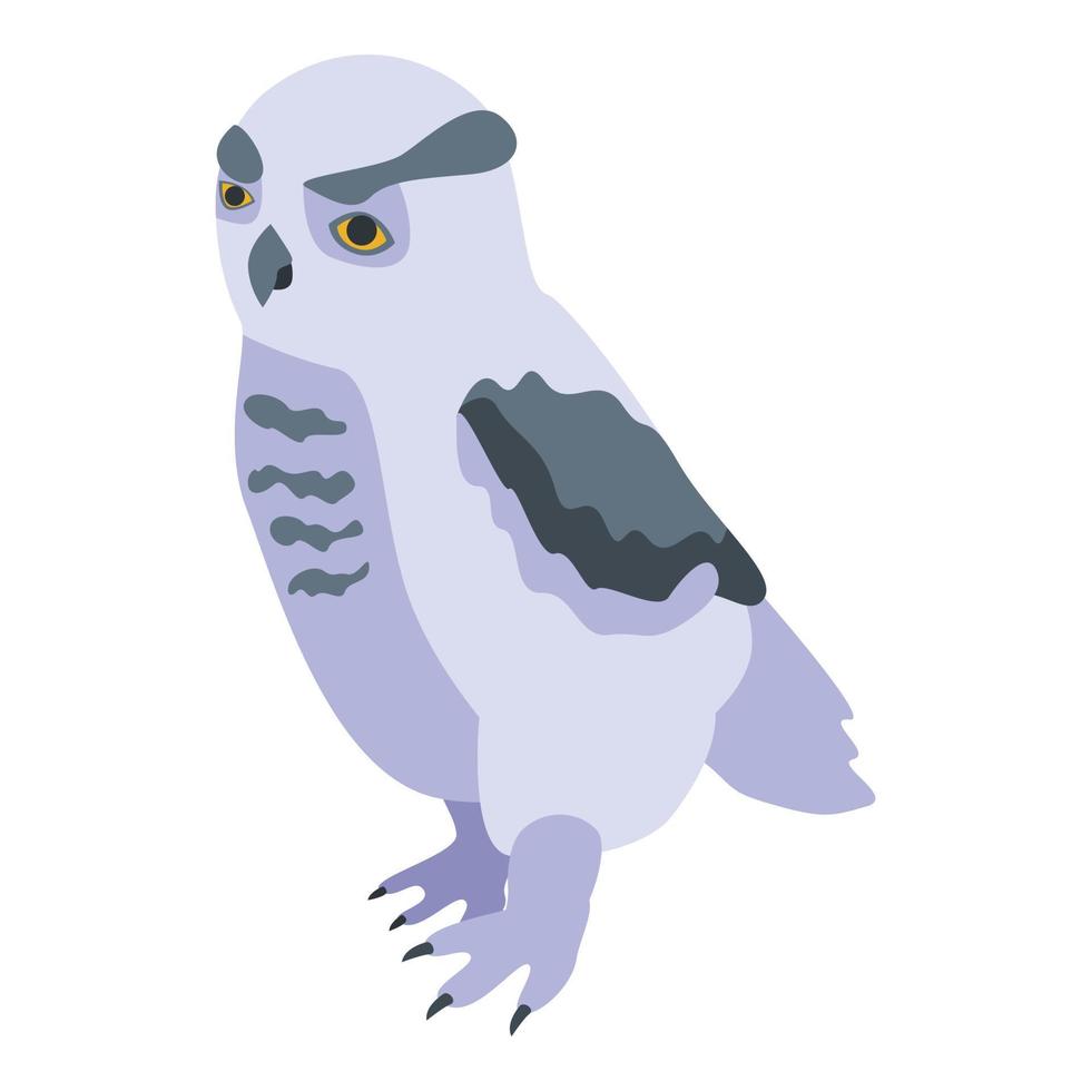 Smart owl icon, isometric style vector