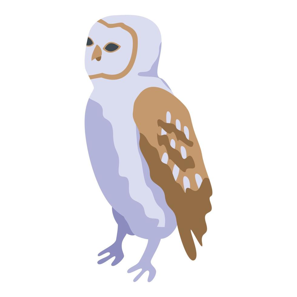 Cute owl icon, isometric style vector