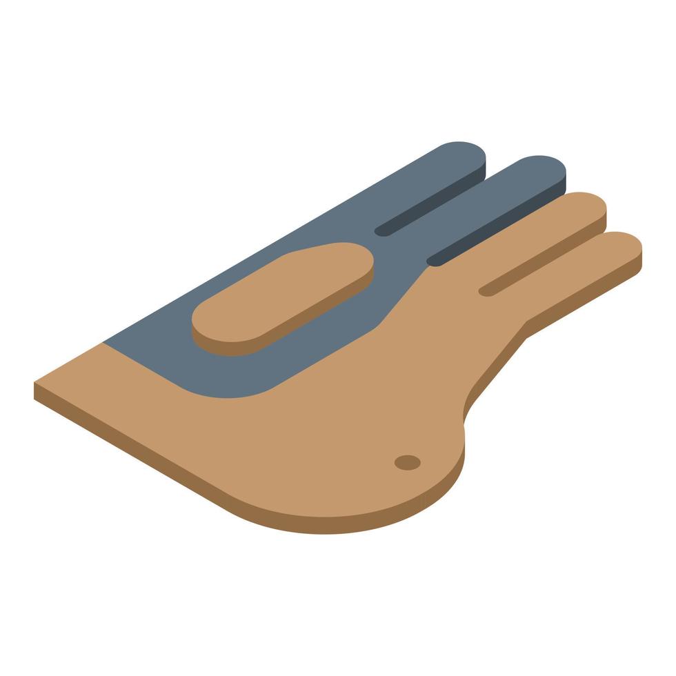 Owl leather glove icon, isometric style vector