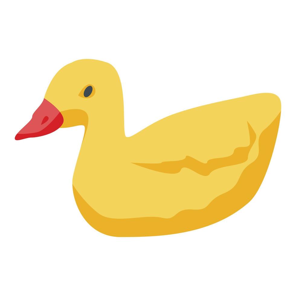 Yellow duck icon, isometric style vector