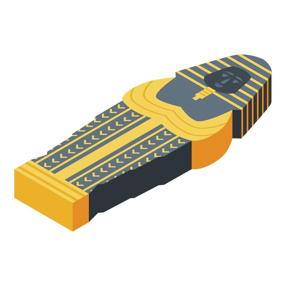 Pharaoh mummy icon, isometric style vector