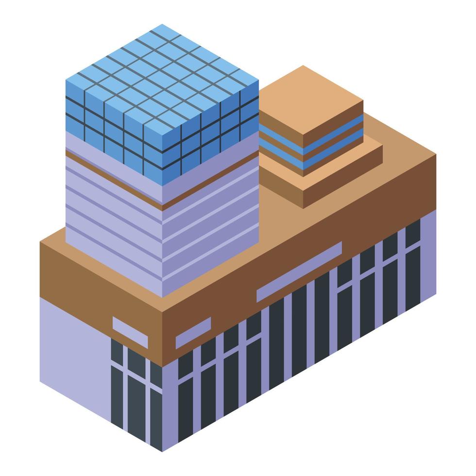 icono del centro comercial, estilo isométrico vector