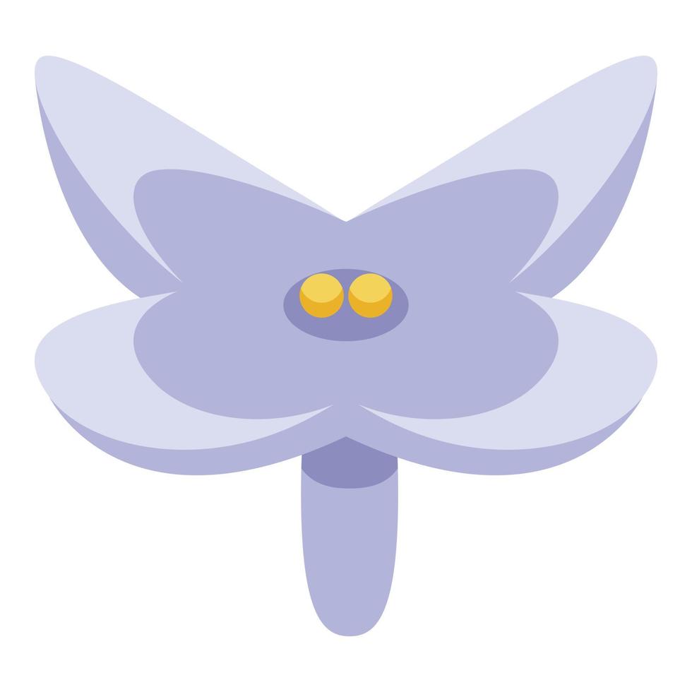 icono de flor lila blanca, estilo isométrico vector