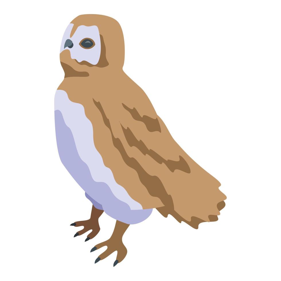 Nature owl icon, isometric style vector