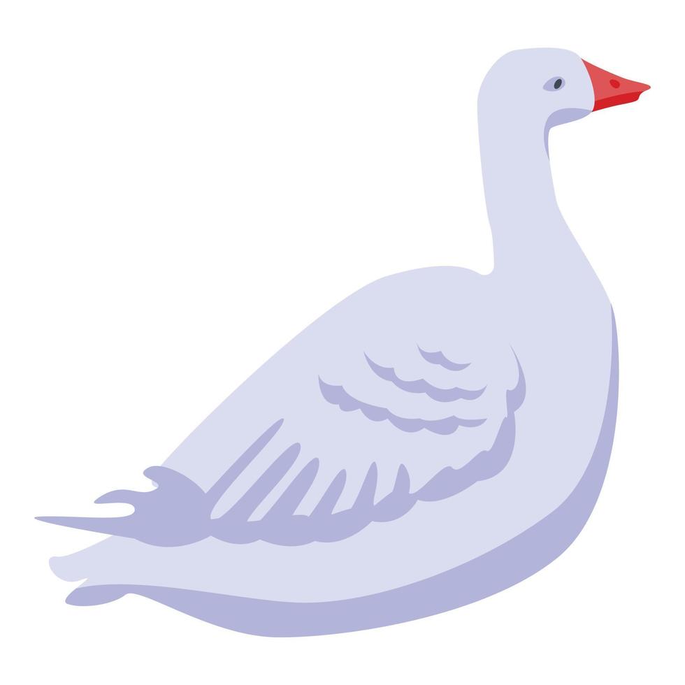 White goose icon, isometric style vector
