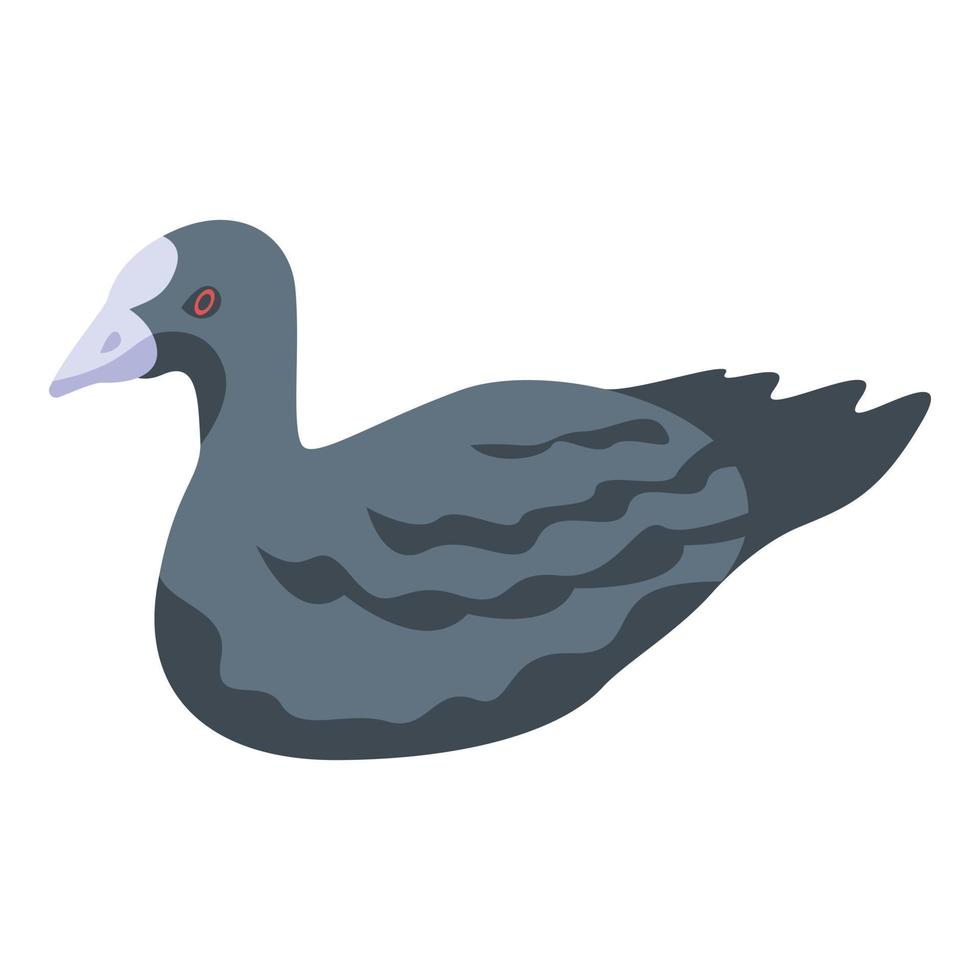 Black duck icon, isometric style vector