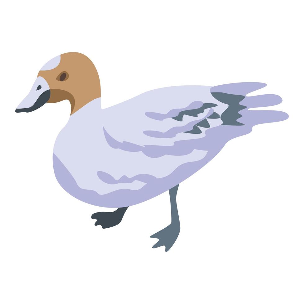 Cute duck icon, isometric style vector