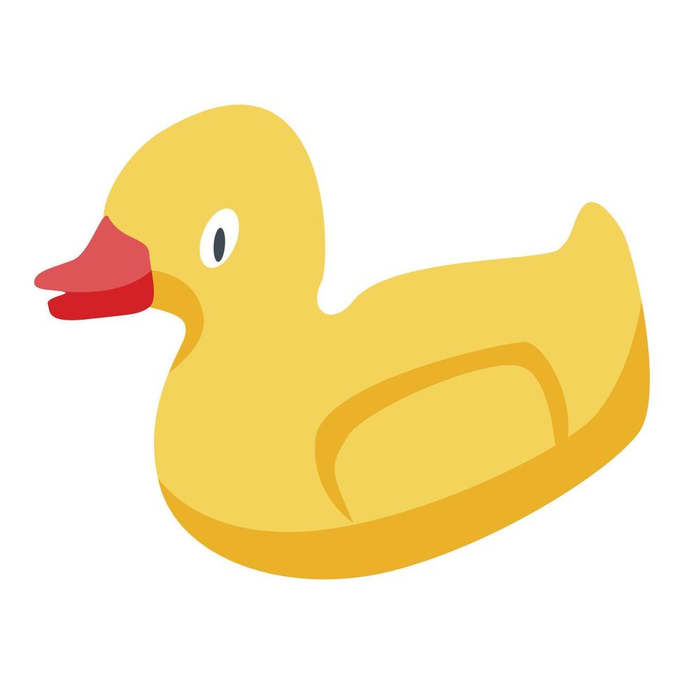 icono de pato amarillo de baño, estilo isométrico vector