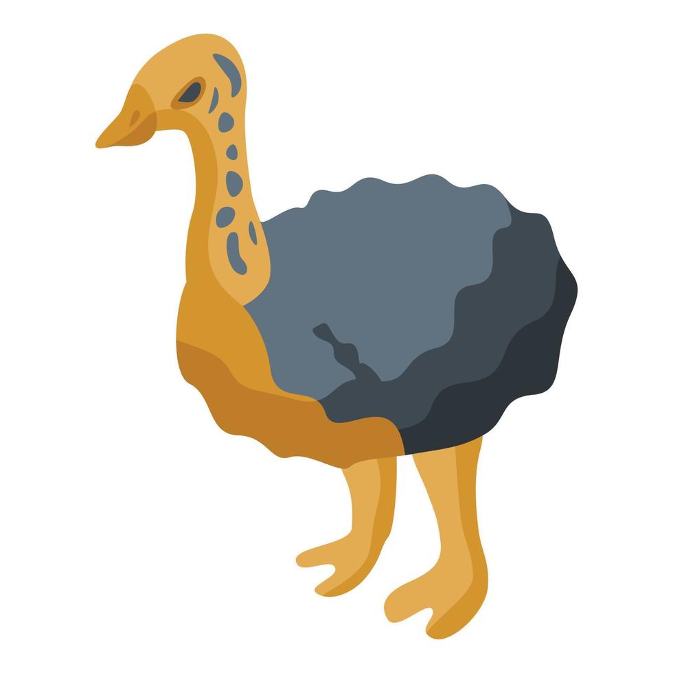gran icono de avestruz, estilo isométrico vector