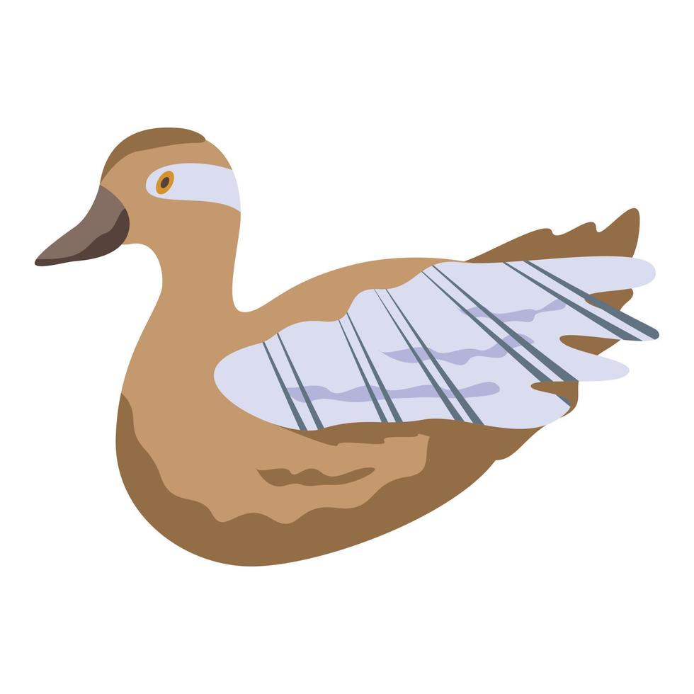 icono de pato canard, estilo isométrico vector
