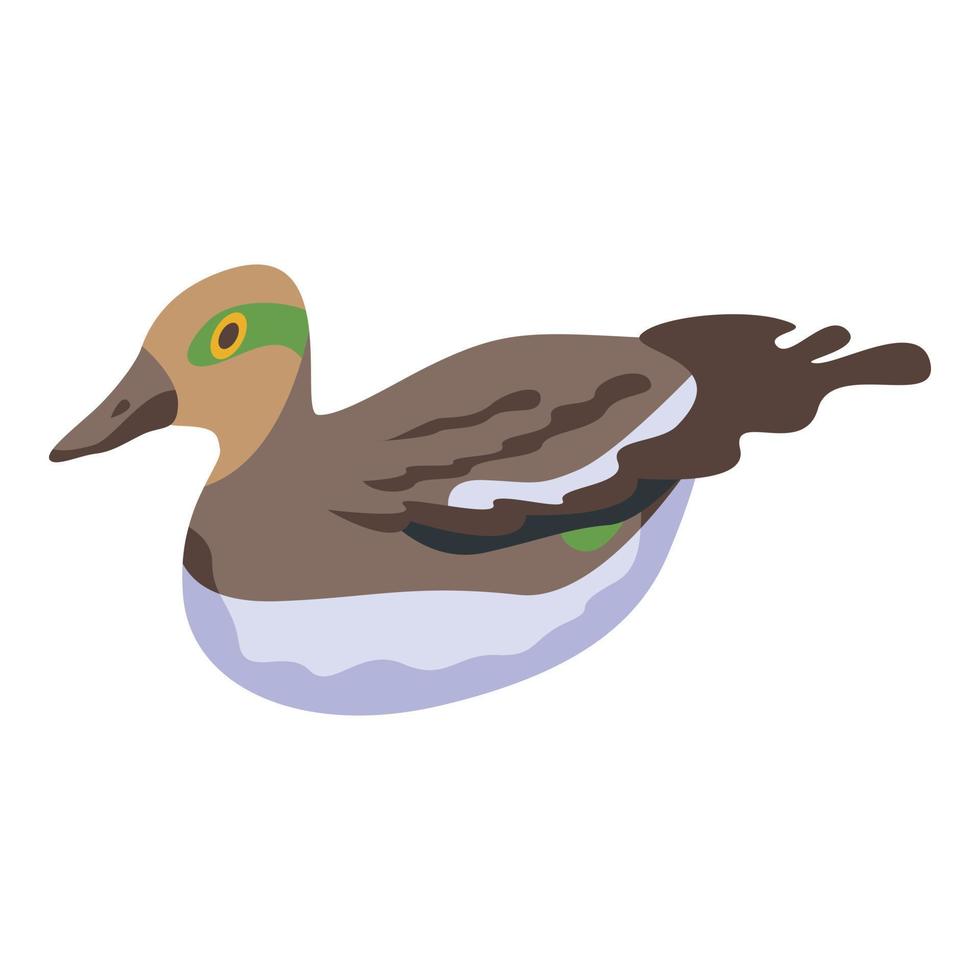 Feathers duck icon, isometric style vector