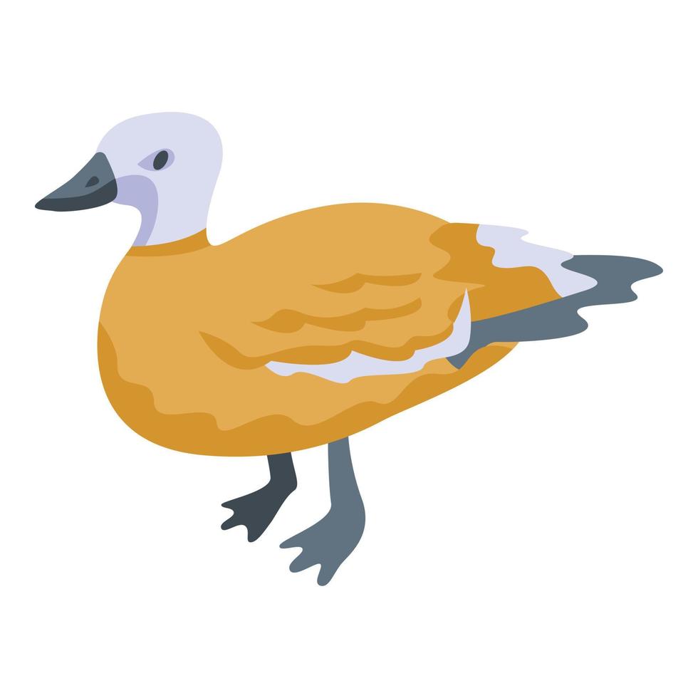 icono de pájaro pato, estilo isométrico vector