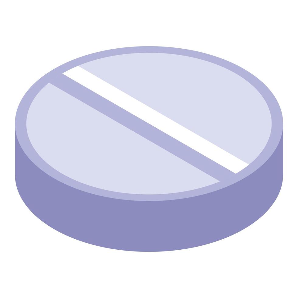 Round pill icon, isometric style vector