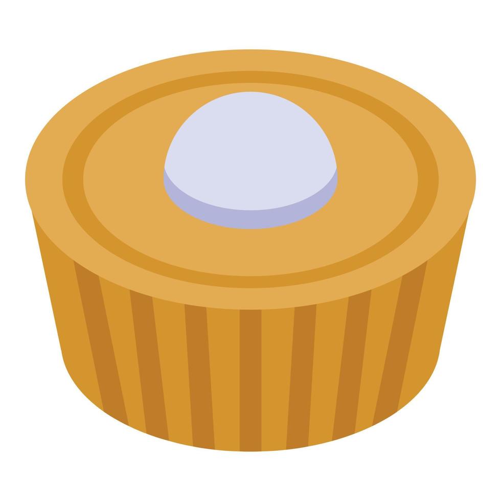 French tasty cupcake icon, isometric style vector