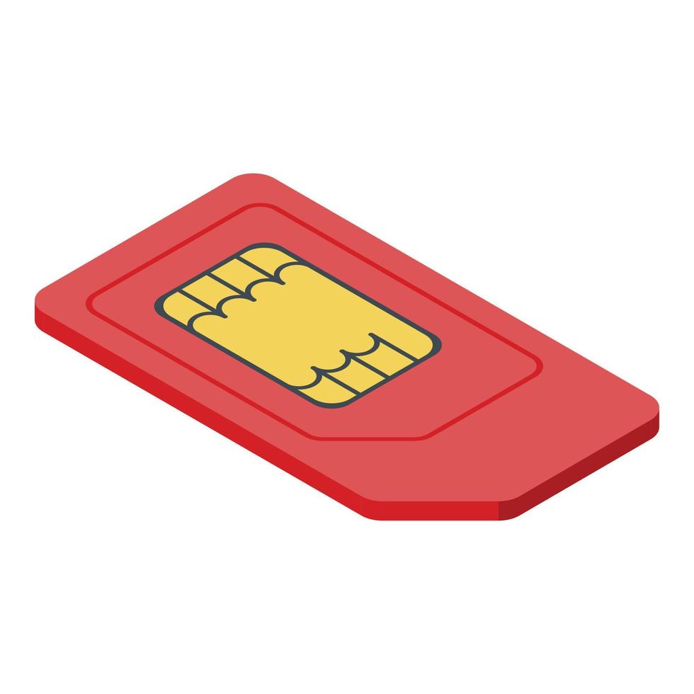 Modern sim card icon, isometric style vector