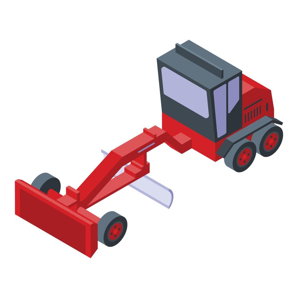 Grader machine icon, isometric style vector