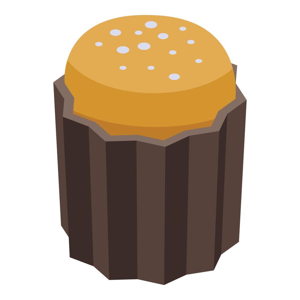 Cupcake icon, isometric style vector