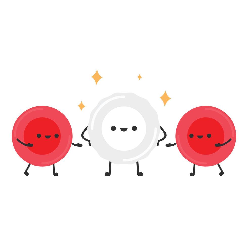 Red and white blood cell character design. vector