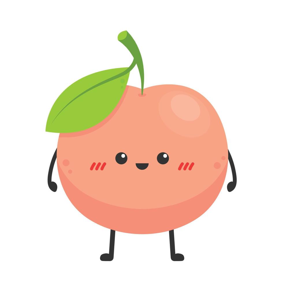 Peach character. peach on white background. wallpaper. vector