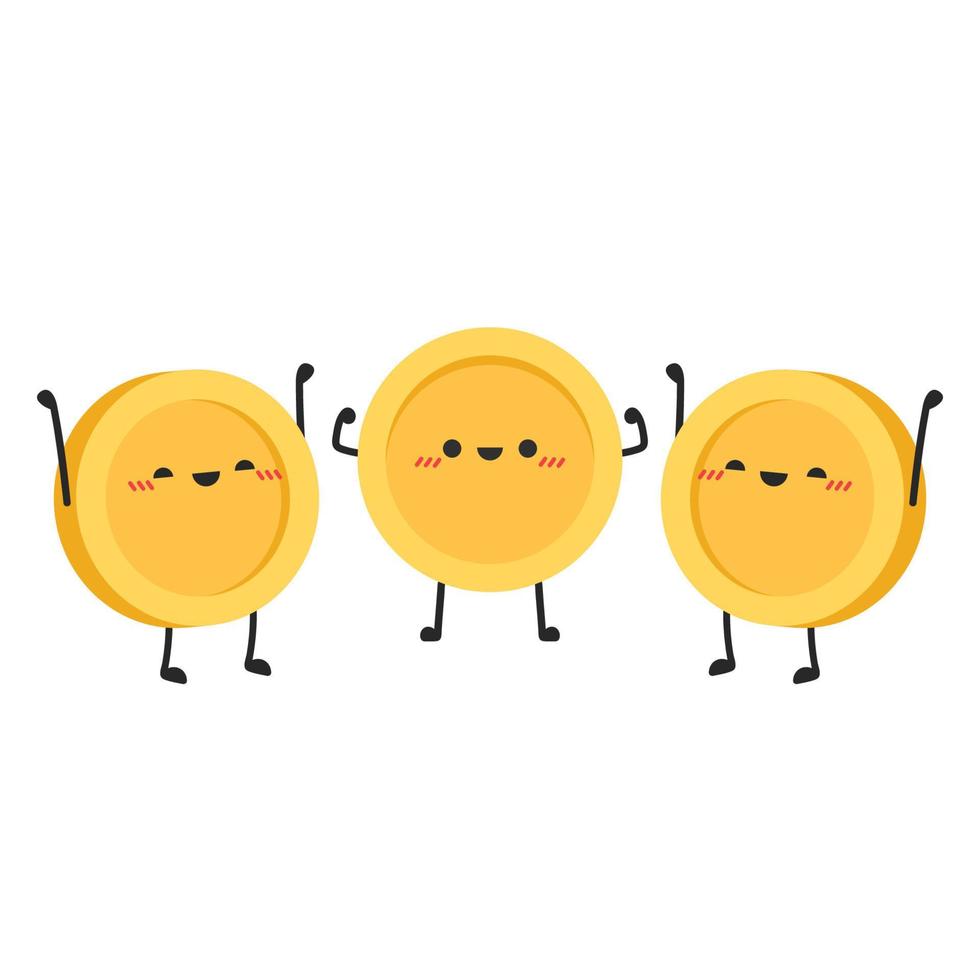 Coin character design. Glad coin. wallpaper. Coin masot vector. vector