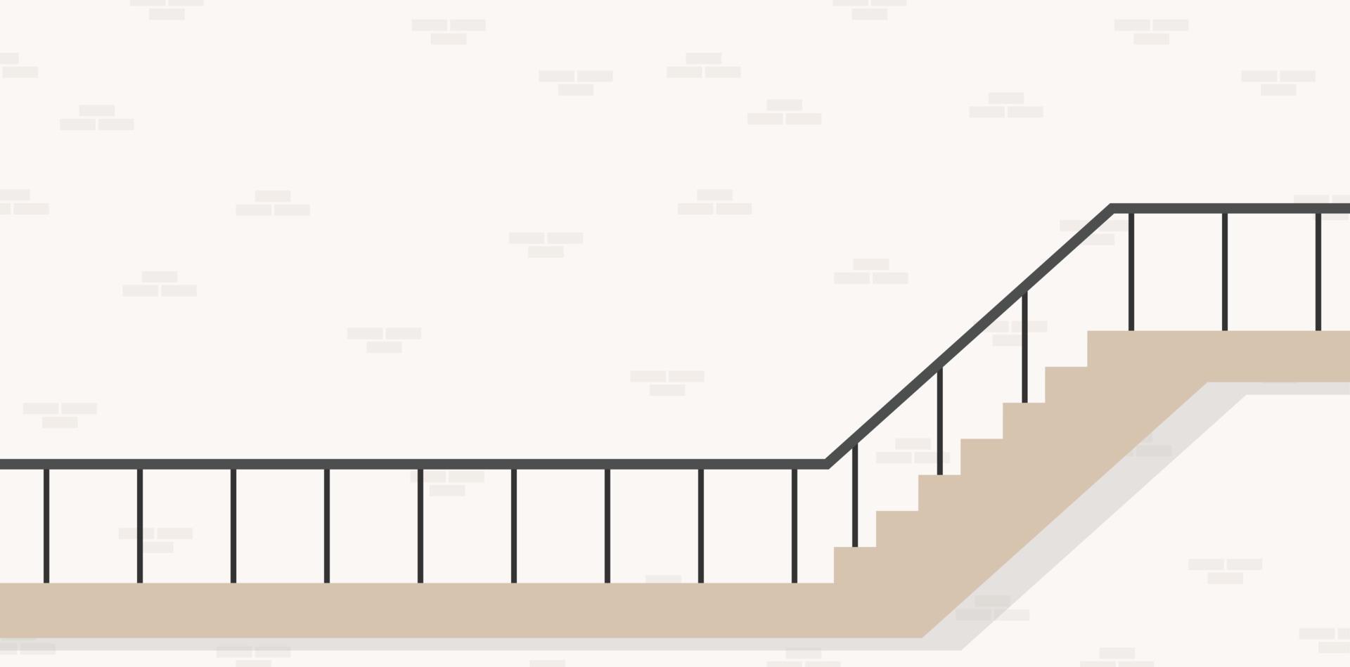 Stair and wall vector.  Stair apartment vector. wallpaper. free space for text. copy space. vector