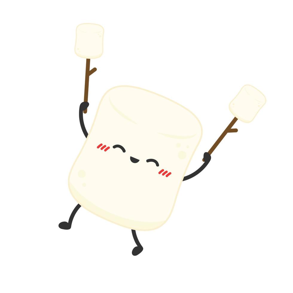 Marshmallow cartoon. marshmallow character design. Marshmallow vector. vector