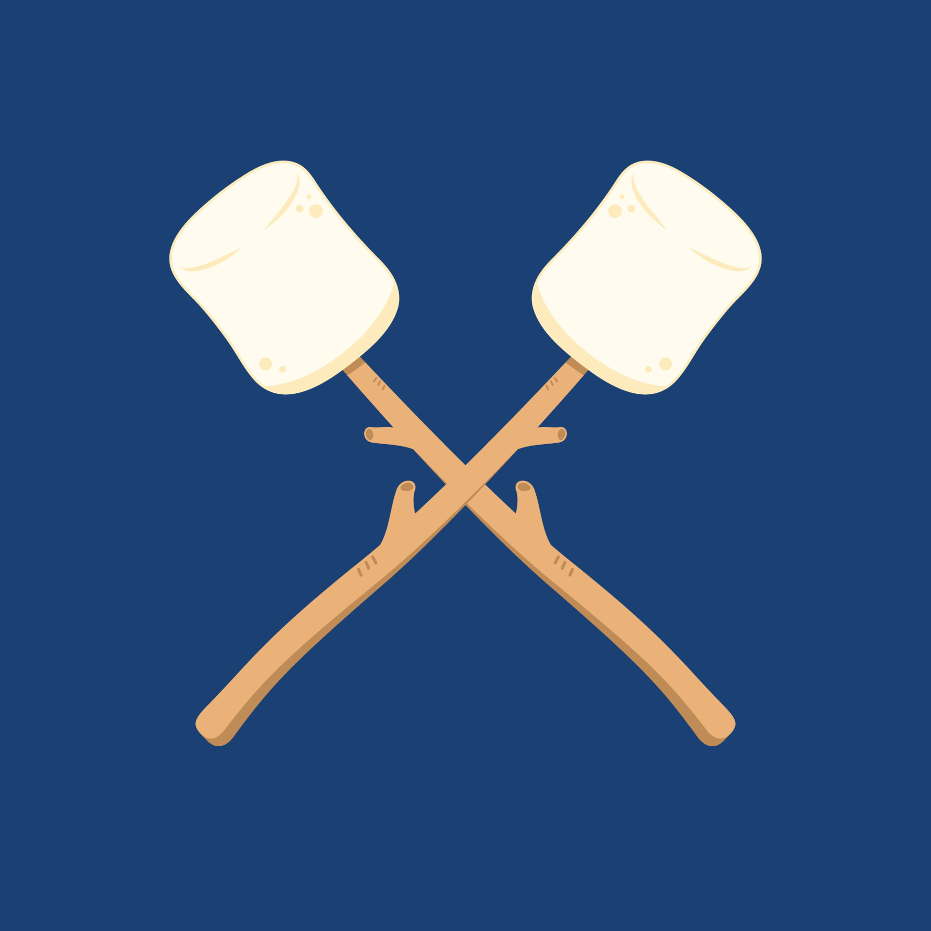 Marshmallow stick. Marshmallow logo design. White Marshmallow icon