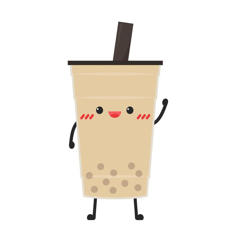 Tea pearl character design. wallpaper. free space for text. Tea pearl vector. vector