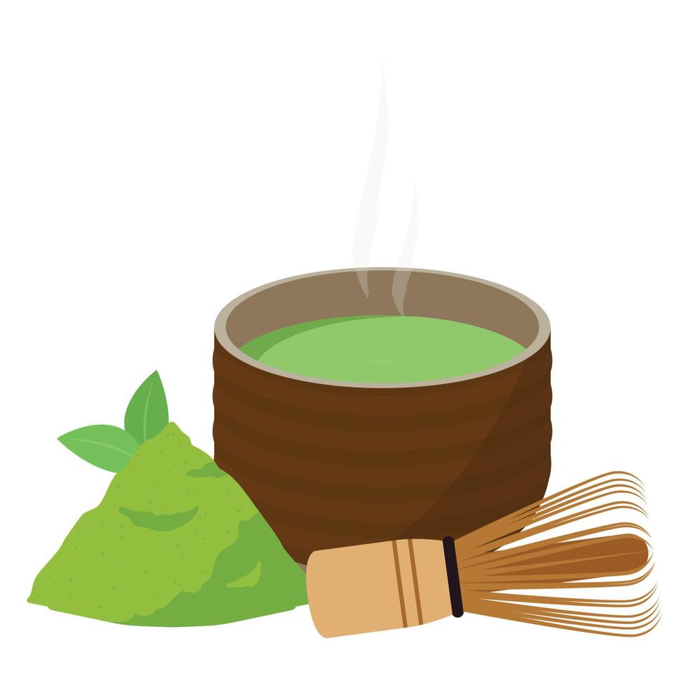 diseño de logotipo matcha. vector de taza de matcha. vector de té verde. fondo de pantalla. espacio libre para texto. símbolo.