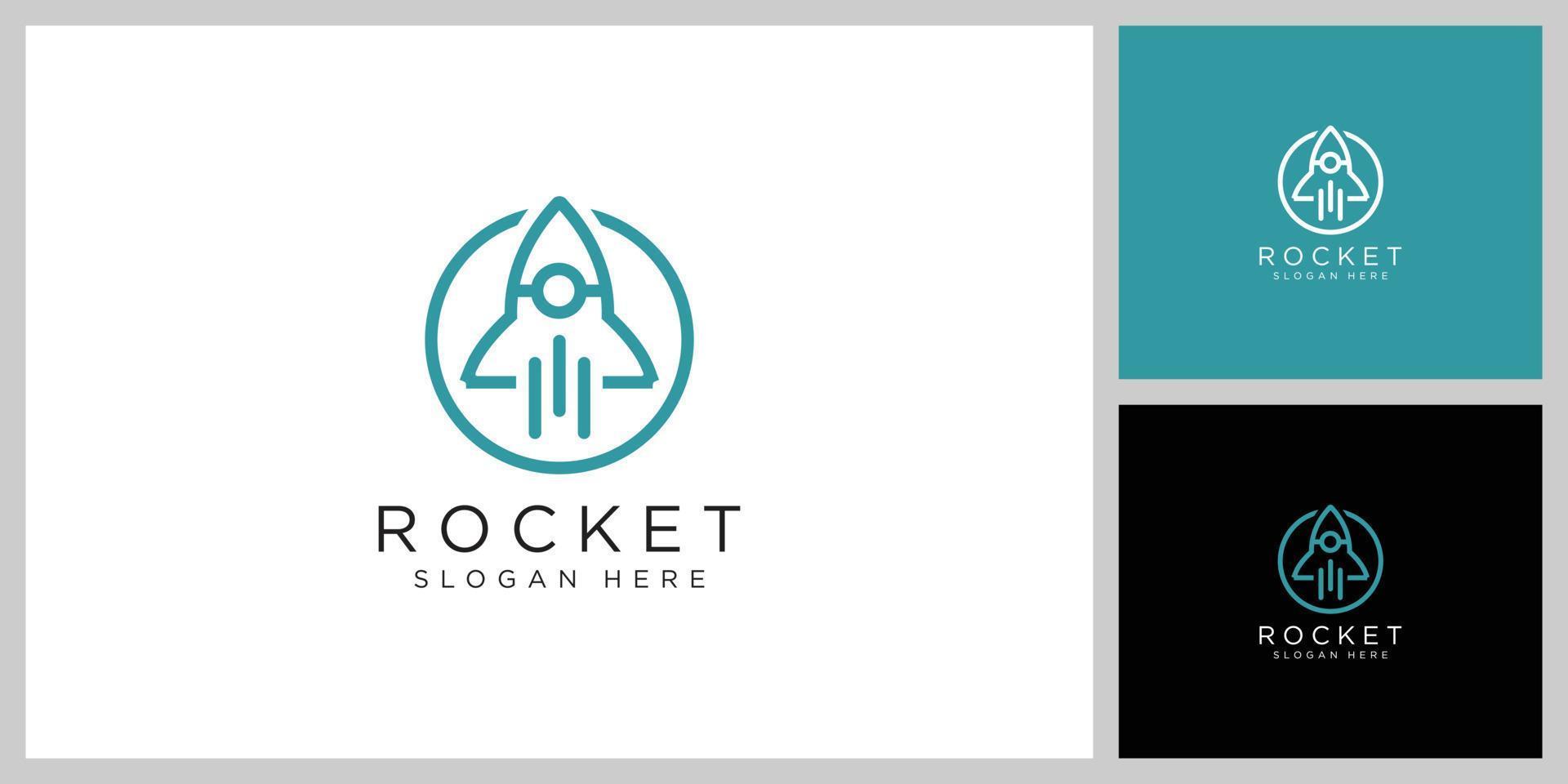 rocket launch logo vector template
